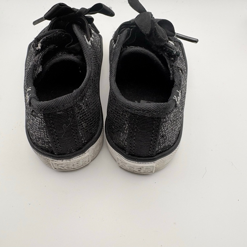 Keds Kids Black Glitter Sparkle Low Top Sneakers Ribbon Laces Size 12.5 - Picture 5 of 7